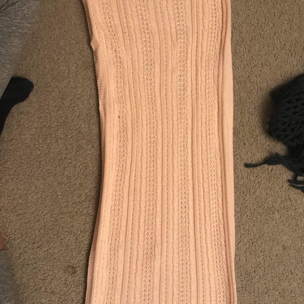 Pink knit infinity scarf